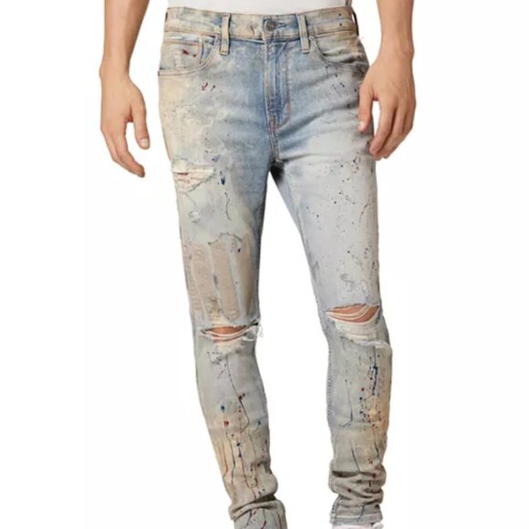 Hudson Zack Sprayed Gray Paint Splatter Skinny Jeans Men's Size 40 NWT NEW - Picture 11 of 12